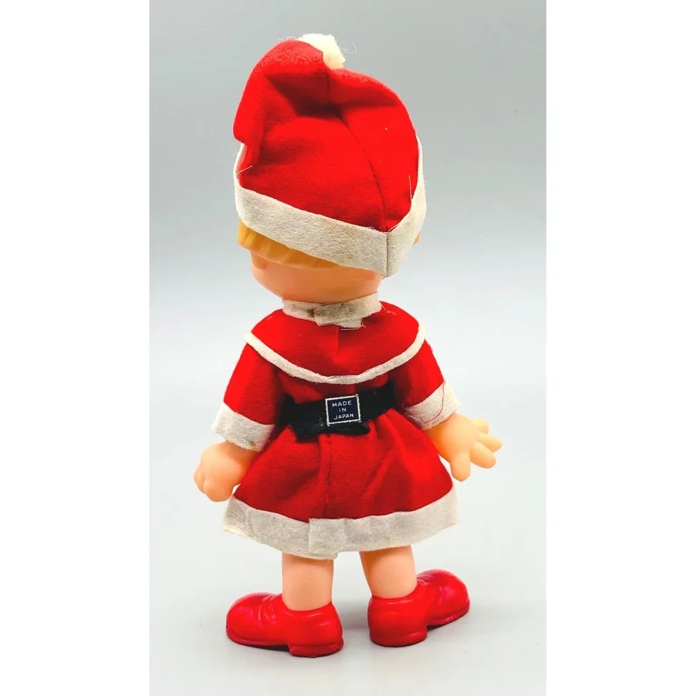 Vintage Santa Baby Christmas Elf Doll Holiday Plastic Figure MCM Japan